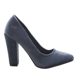 Pumpe od sivog velura na stupu 91603-1 siva