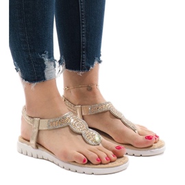 Zlatne ukrašene sandale S11 zlatna