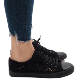 RL-673 tenisice od crne čipke crna