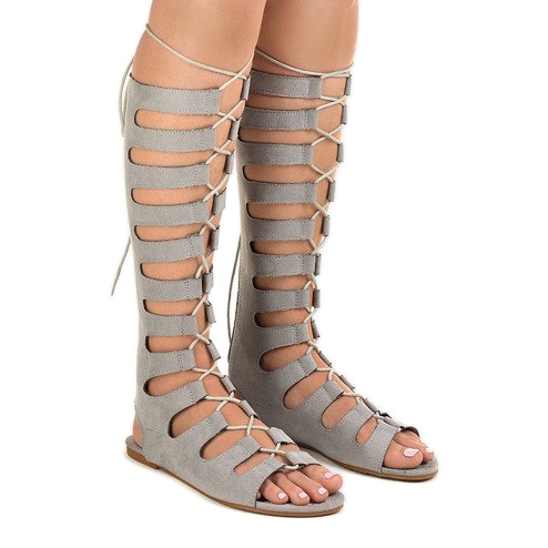 Sive sandale s ravnim gladijatorom 289-9 siva