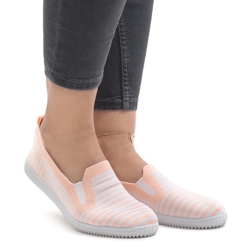 Klizajuće tenisice s breskvastom bojom XJ-2909 bijela žuta boja