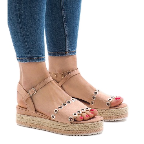 Ružičaste sandale na platformi 99-46 ružičasta