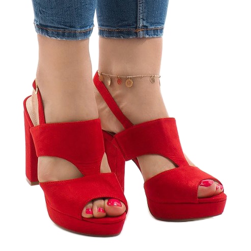Crvene sandale na stupu JS-8001 crvena