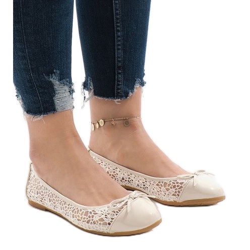 Bež otvorene balerinke 98-5g