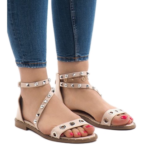 Ružičaste ravne sandale s kopčom 18124-40 ružičasta