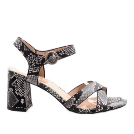 Zmijske sandale na antilopu X-116 crno raznobojna