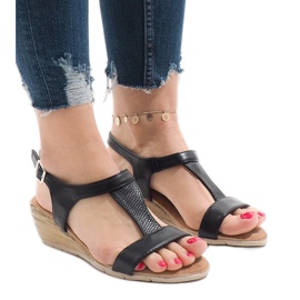 Crne sandale na platformi S-256 crno