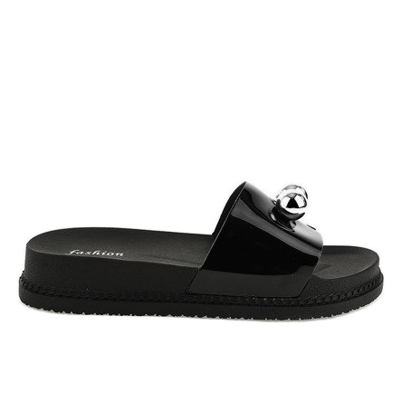 Crne papuče s kuglicama 1819 crno