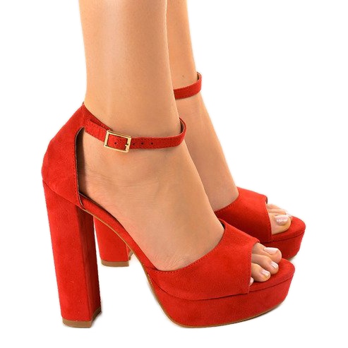 Crvene sandale na stupu D08 crvena