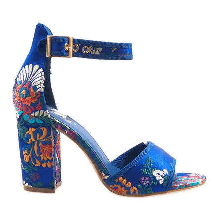 Plave sandale na stupu 77-14 plava