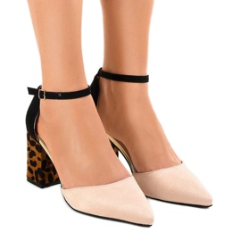 Bež antilop visoke potpetice FR276 smeđa crna