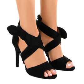 Crne antilop sandale s mašnom J-23 crno