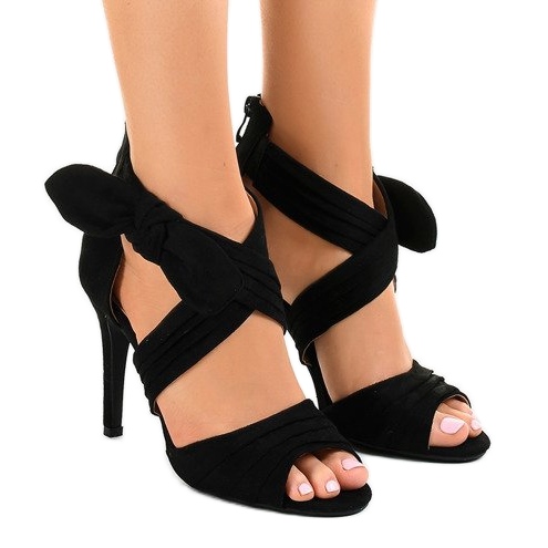 Crne antilop sandale s mašnom J-23 crno