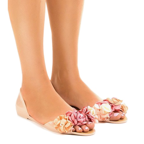Meliski bež sandale s cvijećem AE20