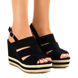Crne espadrile na klinnoj peti FG6 crna