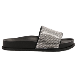 Bestelle Gumene papuče s kubnim cirkonijem crna