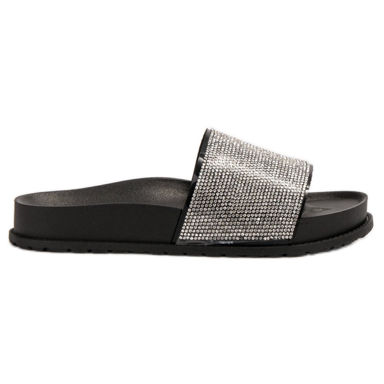 Bestelle Gumene papuče s kubnim cirkonijem crno