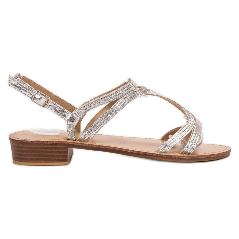 SHELOVET Sandale s visokim potpeticama siva