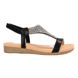 Top Shoes Elegantne crne sandale crno