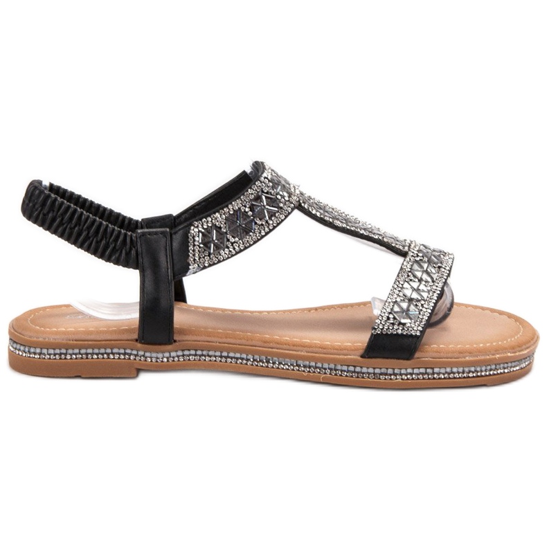 Bello Star Ukrašene crne sandale crno