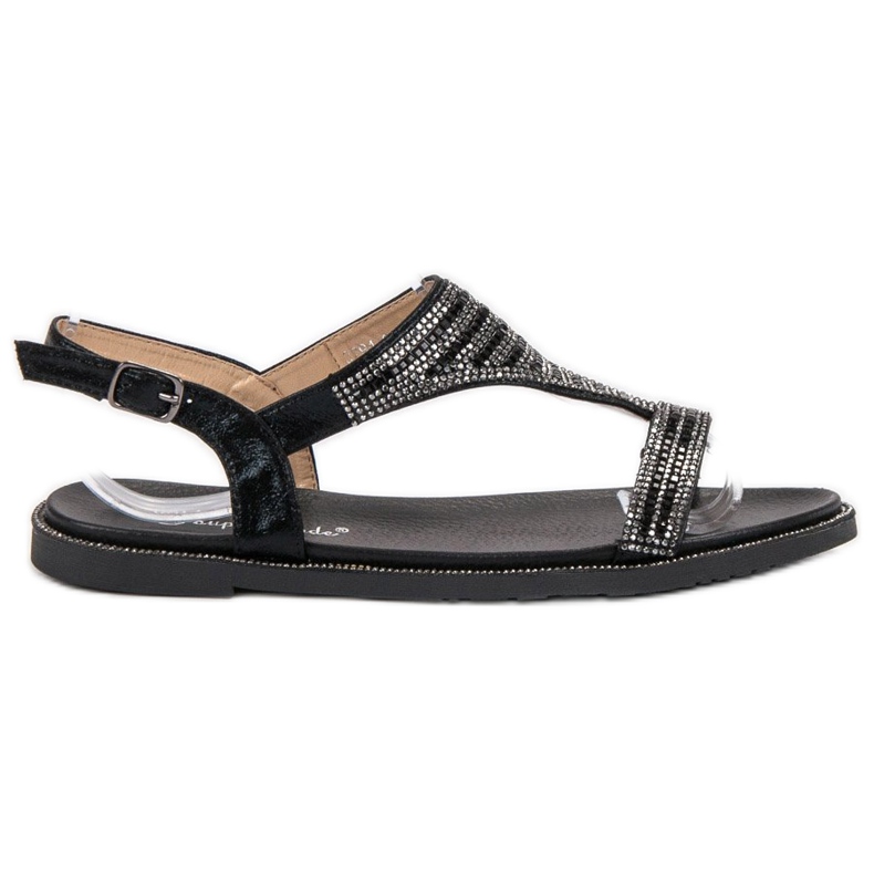 Super Mode Elegantne crne sandale crno