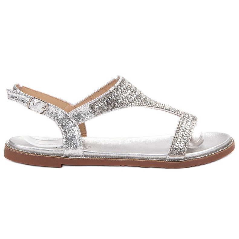 Super Mode Elegantne srebrne sandale siva