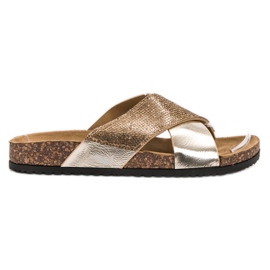 SHELOVET Klasične zlatne papuče zlatni