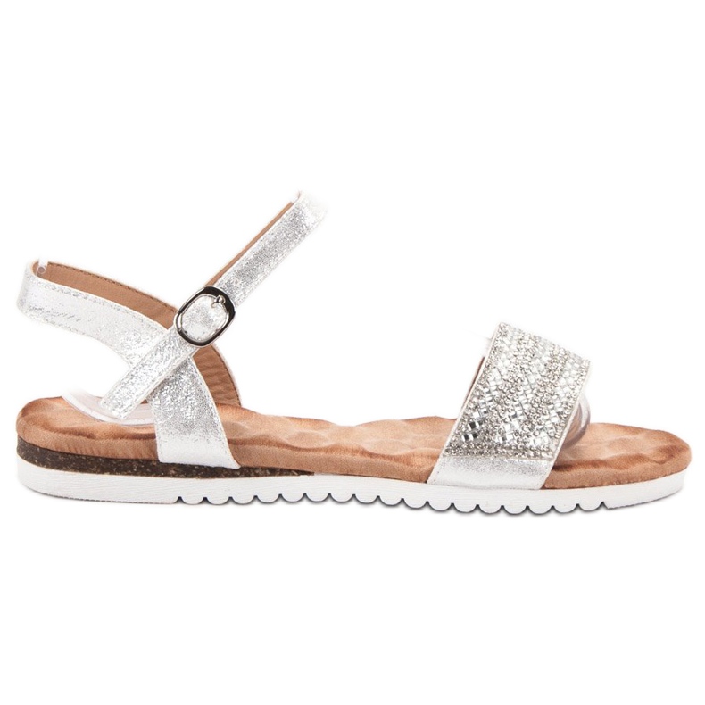 Emaks Sandale s kubnim cirkonijem siva