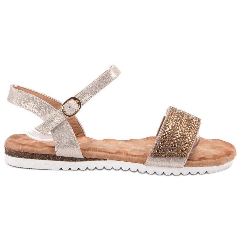 Emaks Sandale s kubnim cirkonijem smeđa