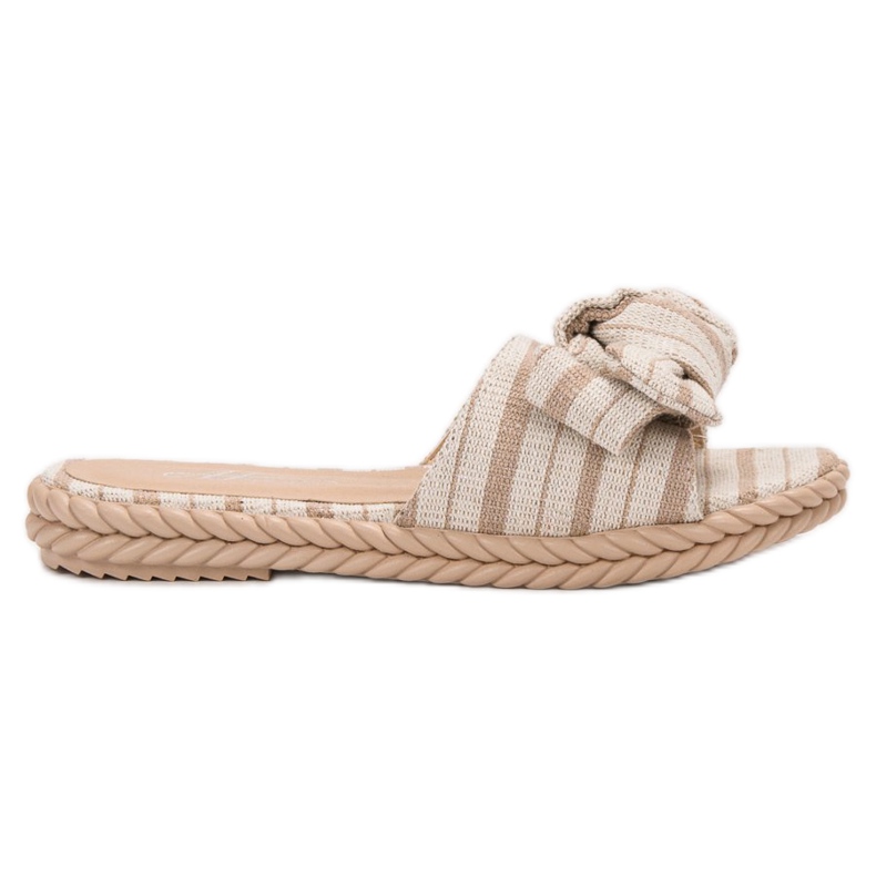 SHELOVET Papuče s mašnom smeđa