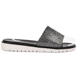 Fashion Modne sjajne papuče crno