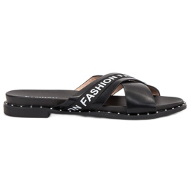 SHELOVET Crne modne papuče crna