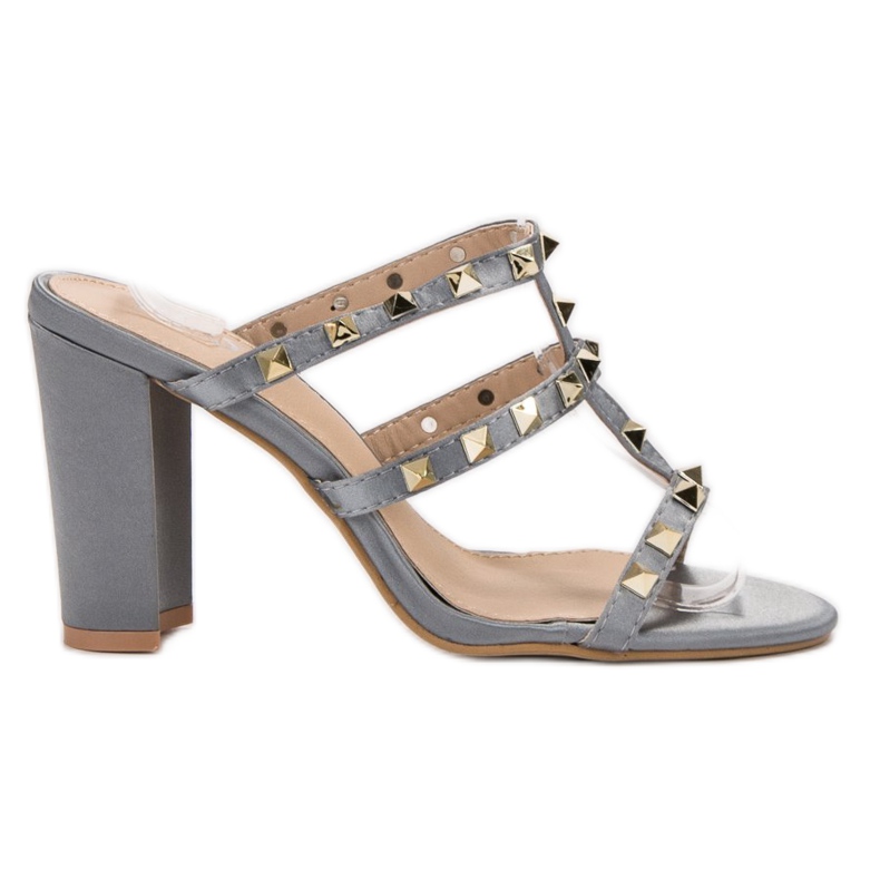 SDS Rock sandale na štikle siva