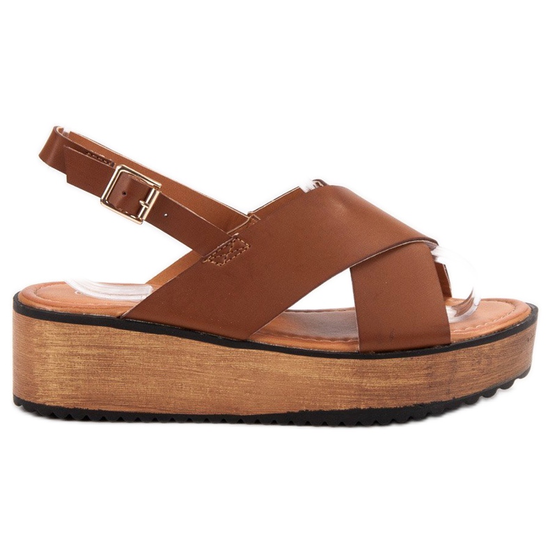 SHELOVET Sandale na platformi smeđa