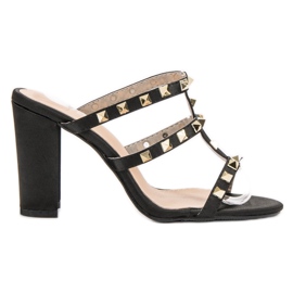 SDS Rock sandale na štikle crna