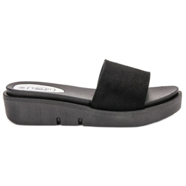 SHELOVET Sandale na klin crna