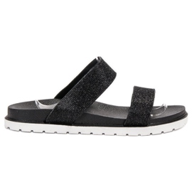 SHELOVET Gumene papuče sa sjajem crno