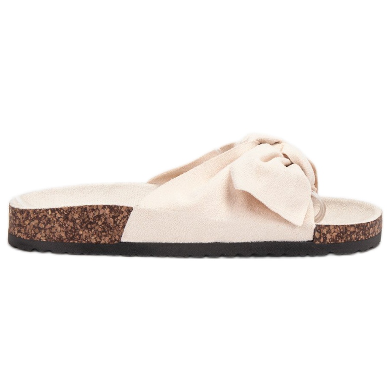 Bona Papuče od antilopa s mašnom bež