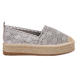 Diamantique Espadrile na platformi siva