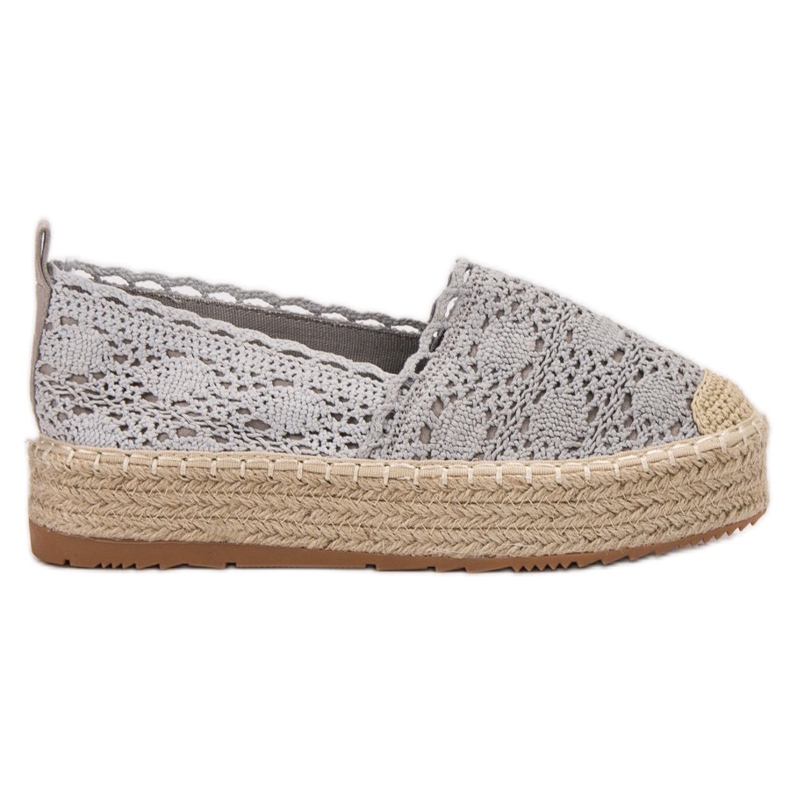 Diamantique Espadrile na platformi siva