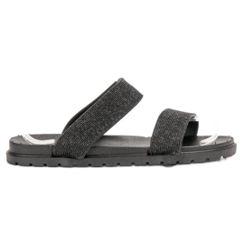 SHELOVET Gumene papuče sa sjajem crna