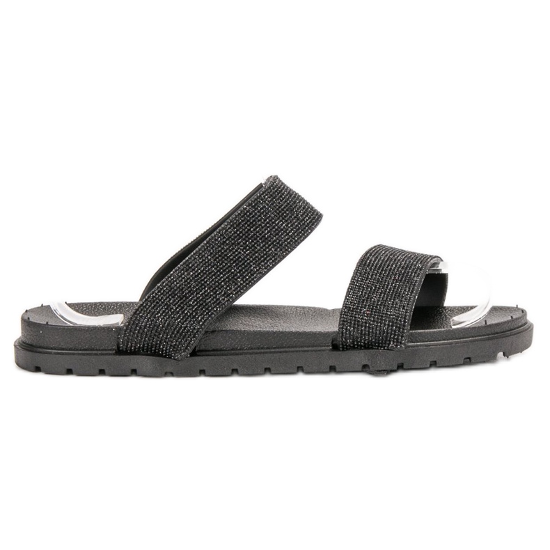 SHELOVET Gumene papuče sa sjajem crno