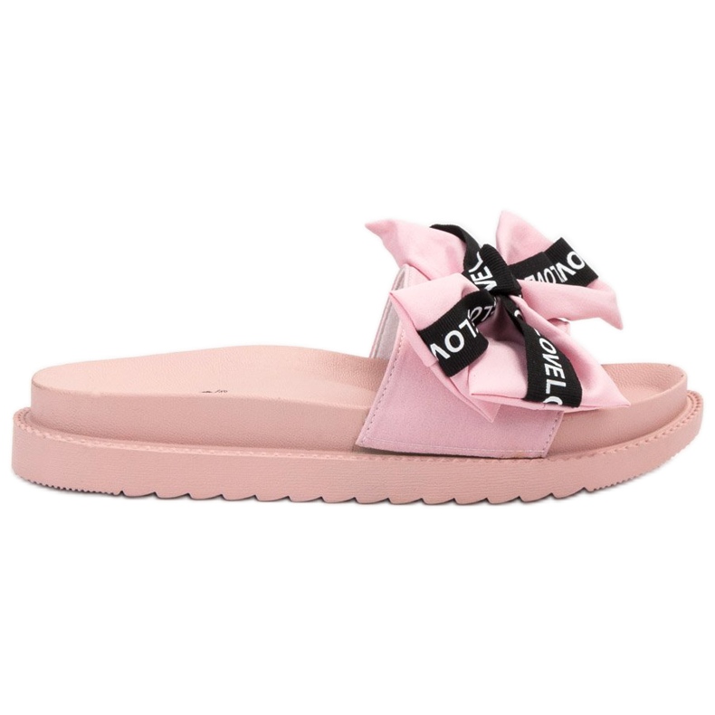 Jumex Papuče s ljubavnim mašnom ružičasta