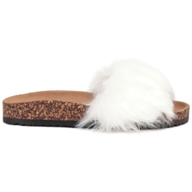 Bona Papuče s krznom bijela