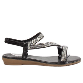 KM-33 Crne asimetrične crne sandale crna