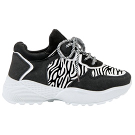 SHELOVET Modne tenisice Zebra Print bijela crna