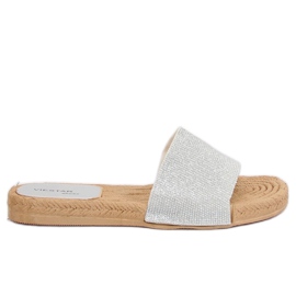 Srebrne ženske papuče JFF-V182 Srebrne siva