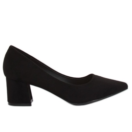 Crne pumpe sa širokim potpeticama KJ-10 Crna