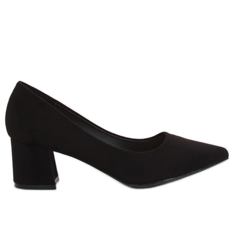 Crne pumpe sa širokim potpeticama KJ-10 Crna crno