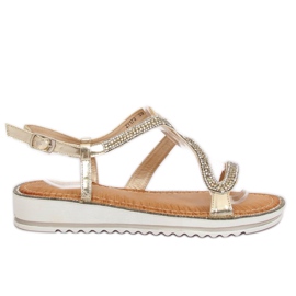 ZY178 L. Zlatne asimetrične sandale zlatni